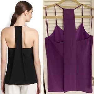 EUC Cut25 by Yigal Azrouël Draped-Back Silk Camisole in Purple (size 4)